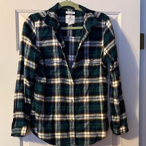 American Eagle Outfitters Teal and Navy Plaid Shirt